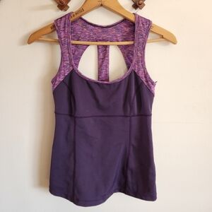 Prana Athletic Tank Top Built in Bra Purple XS Extra Small
